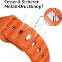 2 Pack -Kid's Silicone Watch Band Replacement Strap Compatible Versatile Occasions, Orange, Grey