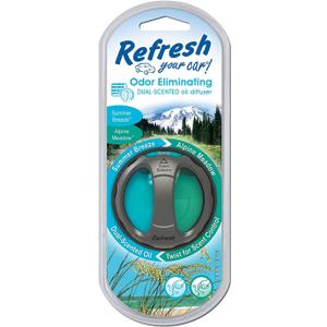 Refresh Your Car! E300864804 Dual Scent Diffuser, Alpine Meadow/Summer Breeze