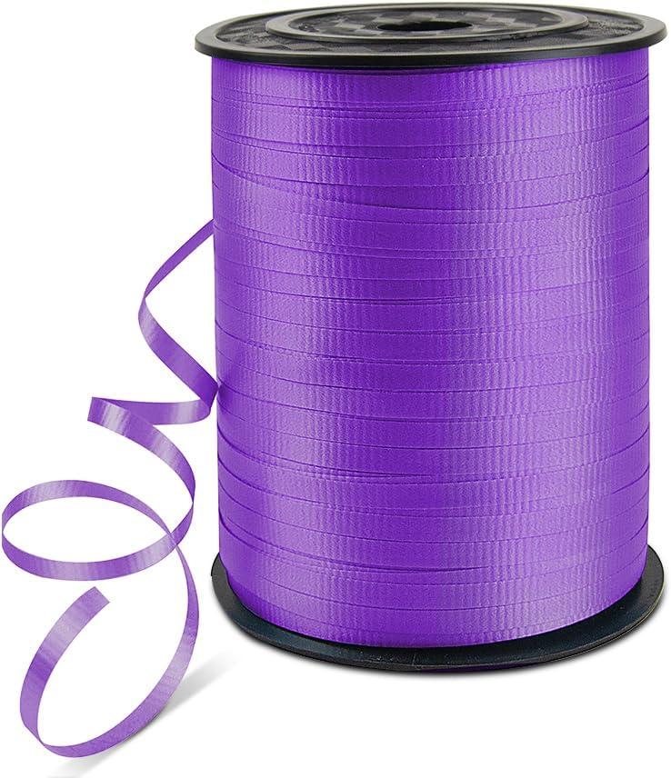 500 Yards Curling Ribbon for Gift Wrapping, 3/16" Balloon String for Christmas Valentine Birthday Wedding Party Festival Decoration, Crafts, Flower Bouquet(Crimped Purple)