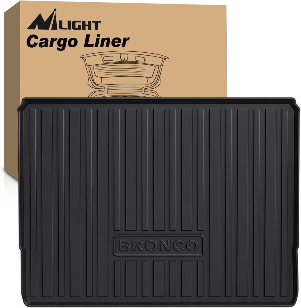 Nilight Cargo Mats for Ford Bronco 4 Door 2021 2022 2023 2024 2025 All Weather Protection Heavy Duty Cargo Liners