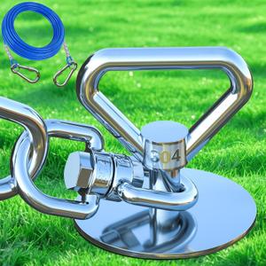 Dog Tie Out Cable and Stake,with 20FT Heavy Duty Cable,360 Swivel Dog Run Stake-No Tangle-Runner for Yard,Up to 150 lbs- Idela for Yard Outdoor Camping