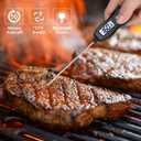 BRAPILOT Digital Meat Thermometer Backlight,Waterproof Instant Read Food Thermometer for Cooking Grilling BBQ Baking Liquids Beef Turkey (Black)