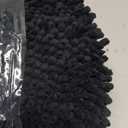 HOMEIDEAS Round Bathroom Rug, Luxury Chenille Shaggy Extra Soft and Absorbent Non Slip Machine Washable Bath Mat (Black, 2 Ft)