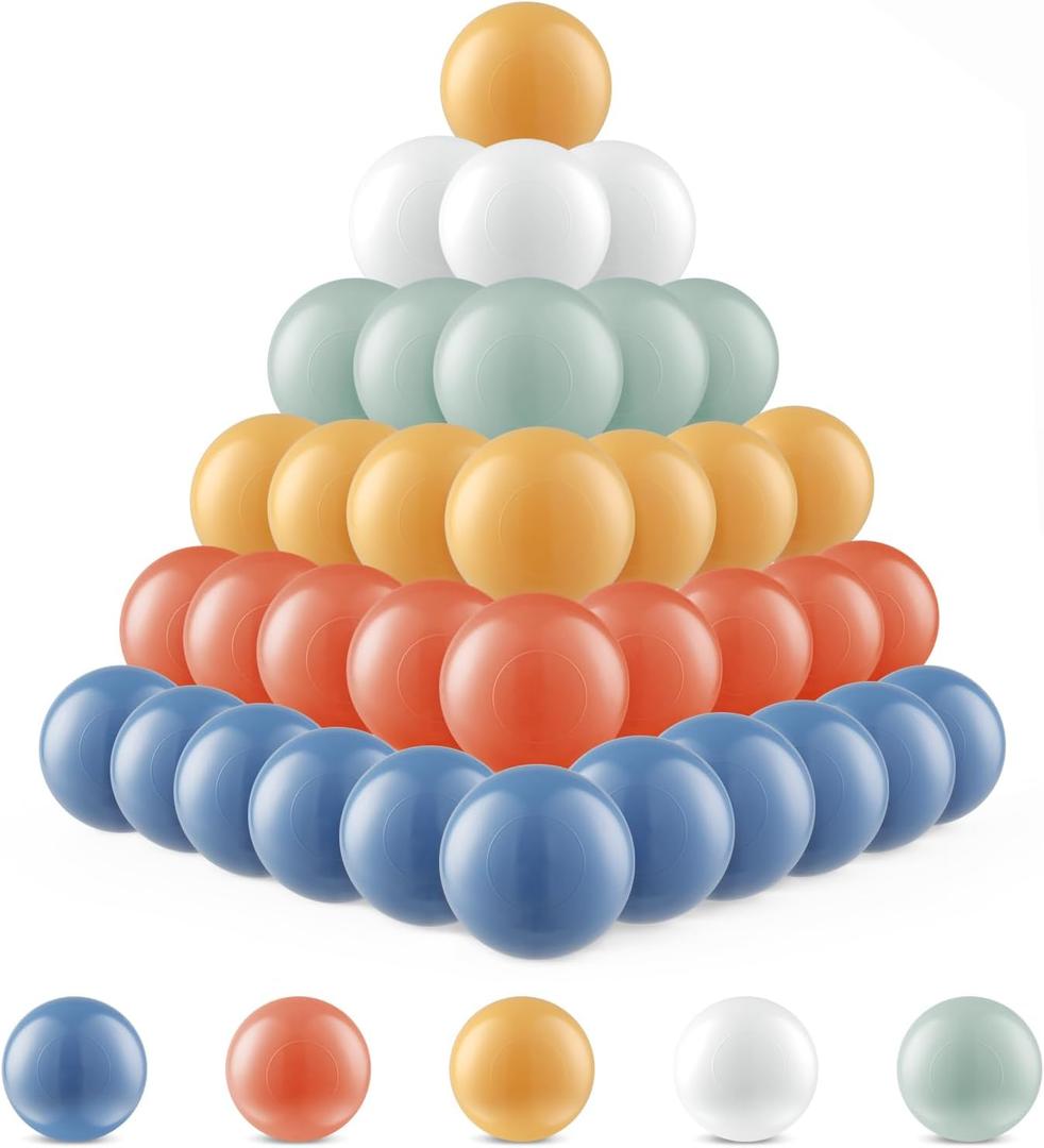 Clear Ball Pit Balls - Crush Proof Plastic Toy Balls for Boys and Girls (100 PACK, colorful)