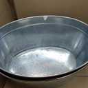 Large 6-Gallon Galvanized Tin Beverage Tub, 20x14x10 inches (Pack of 2)
