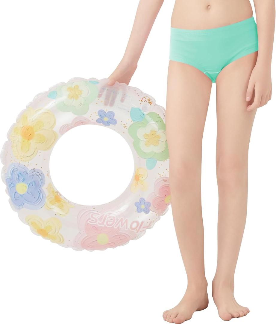 QBK Girls' Swimming Bottom Suit Swim Brief UPF50+ Rash Guard Swimsuit Sun Protection Quick Dry (10 Years) (Turquoise)