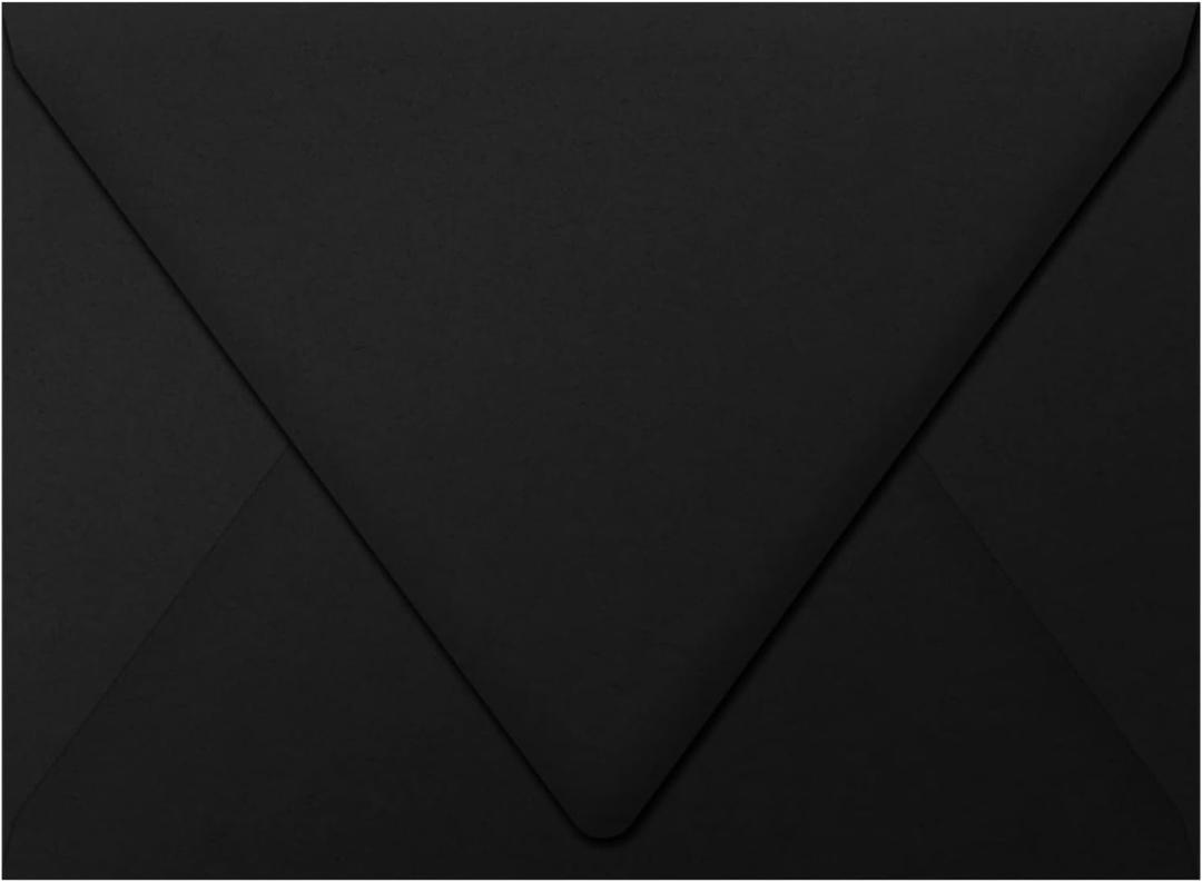 LUXPaper A7 Contour Flap Invitation Envelopes | 5 1/4" x 7 1/4" | Midnight Black | 80lb. Text | 50 Qty