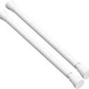 AIZESI 2PCS Tension Curtain Rod 16-26 Inch, 7/8" Diameter Curtain Tension Rods, Small Tension Rod White Spring Loaded Curtain Rods for Window, Kitchen, Closet