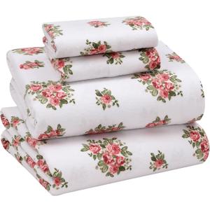 RUVANTI Flannel Sheets King Size - 100% Cotton Double Brushed King Size Sheets Set - Deep Pockets 16 Inches Bed Sheets - All Seasons Breathable & Extra Soft - Warm & Cozy, 4 Piece, Bali