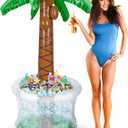 Inflatable Palm Tree Cooler 60" - Blow Up Palm Tree Luau Hawaiian Tropical Beach Theme Summer Swimming Pool Party Decorations - Outdoor Party Supplies - Kids Adults Birthday