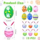 12 Pcs Inflatable Easter Eggs Outdoor Decorations, Large Blow up Easter Egg Decorations for Front Door, Porch or Garden, Easter Holiday Atmosphere, Celebrate Easter in Style