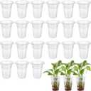 50 Pack Plastic Nursery Pots for Plants Terrarium Plant Propagation Station Tabletop Planting Vase with Hydroponic Baskets 4.5 In Clear Hydroponic Seed Pots for Indoor Plants Home Office Desktop Decor