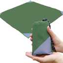 Orga'Neat Pocket Picnic Blanket, Beach Mat Waterproof Sandproof, Compact Lightweight Small Tarp for Camping, Hiking, Backpacking, Festival, Travel, Foldable in Bags (Army Green/Grey, 55"x60")