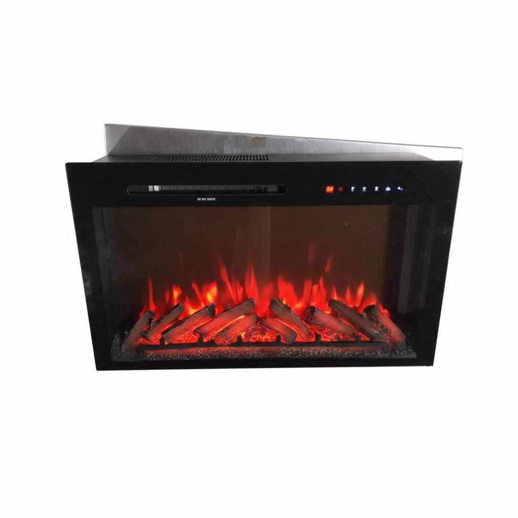 33 Inch Built-in Electric Fireplace - Multi-Fire Firebox with Logs and Realistic Flames