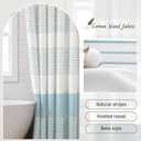 Aqua Blue Shower Curtain Cotton Coastal Ocean Striped Shower Curtains for Bathroom with Tassel 72 X 72