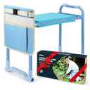 Jardineer Folding Garden Kneeler and Seat, 10 Inch Wider Kneeling Bench Stool, Portable Gardening Workseats with Tool Bag and Padded Cushion, Garden Gift for Women Seniors(Blue)