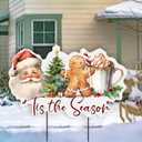 Shimeyao Winter Yard Garden Stakes Outdoor Tis The Season Sign 23.62 x 11.81 Inches Xmas Metal Yard Sign, Front Door Decor Signs for Winter Holiday Decorations Harvest Patio Lawn Walkway