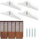 4pcs Folding Room Divider Stand,4pcs Wooden Room Divider-Stand with Screws,Folding Privacy Screen Holder,Room Divider Screen Holder Feet Partition,for Home,Office,Hotel(White)