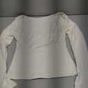 SUUKSESS Women Backless Going Out Tops Double Lined Open Back Basic Long Sleeve (X-Small, Off-white)