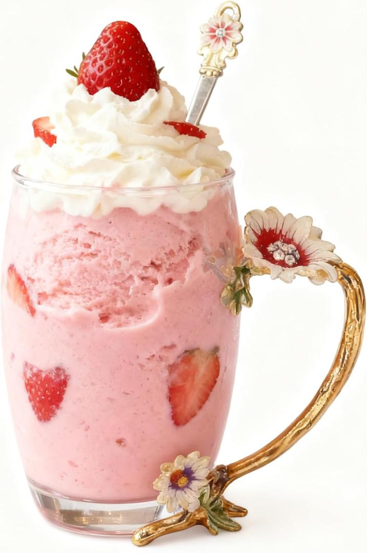 Flower Glass Tea Cup With Spoon Ideal Gift For Women Especially Mom On Valentine's Day Christmas Birthday Durable Coffee Mug (Chrysanthemum, 12 OZ)