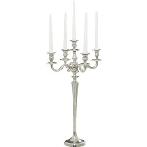 Deco 79 Aluminum Metal Scroll Tall Candelabra, 10" x 10" x 24", Silver