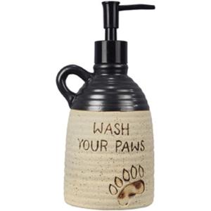 Young's Inc. Farmhouse Soap Dispenser - Decorative Dish and Hand Soap Dispenser for Bathroom and Kitchen - Bear Paw, Brown - 3.5'' X3.5'' X7.75''