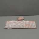 LeadsaiL Pink Wireless Keyboard and Mouse Combo, Full-Sized Ergonomic Computer Keyboard, 2.4GHz Cordless Keyboard Silent Mouse Set with 2-in-1 USB Receiver, 12 FN Shortcuts for Windows Laptop, PC/Mac