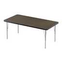Correll 30"x72" Rectangular Classroom Activity Table, Height Adjustable (19"-29") Walnut Durable Thermal Fused Laminate Top, Silver/Chrome Legs, School Furniture, Made in The USA
