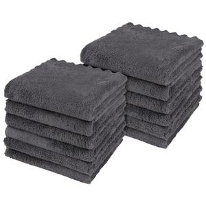 Orighty Ultra Soft Washcloths 12 Pack, Premium Microfiber Towel Sets 12x12 inches, Absorbent and Quick Drying Coral Velvet Washcloth, Multi-Purpose Wash Cloths for Bathroom, Hotel, and Gym (Grey)