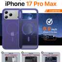Magnetic for iPhone 17 Pro Case,[Anti-Slip][Compatible with MagSafe][Military Grade Drop Protection] Shockproof Protective Translucent Matte Phone Case for iPhone 17 Pro Case,Cobalt Blue
