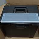 IRIS USA File Box with Lid File Organizer for Letter File w/Organizer-Lid, Plastic Mobile Filing Organizer, Water Resistant Document Box, Portable File Box with Handle, Secure Buckle, Lockable, Black