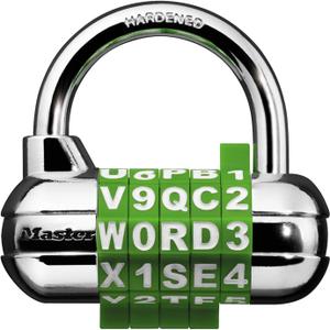 Master Lock 1534D Locker Lock Set Your Own Word Combination Padlock, 1 Pack, Assorted Colors