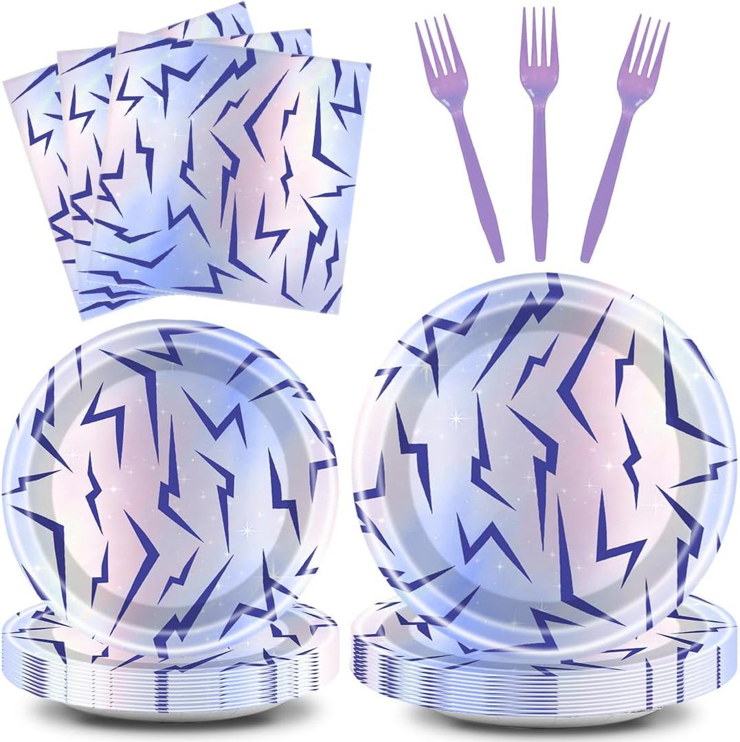 Purple Demon Party Tableware Purple Demon Plates Purple Party Decorative 20 Guests