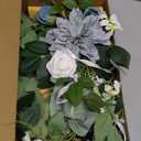 Wedding decor (pack of 2) Welcome Sign Flower Backdrop Garland For Ceremony Reception Wall Easel Home Decoration Entryway Faux Outdoor Board Head Table Decor (Dusty Blue & Navy)