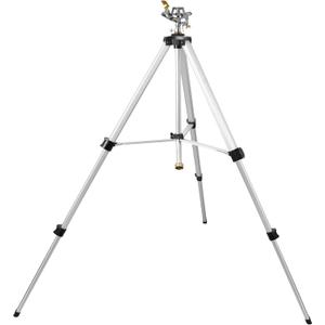 STYDDI Heavy Duty Impact Sprinkler on Tripod Base, Extra Tall Metal Pulsating Telescoping Tripod Sprinkler for Large Area, Yard, Lawn, Garden, Waters up to 90 Ft. Diameter, Legs Extends Up to 50-inch