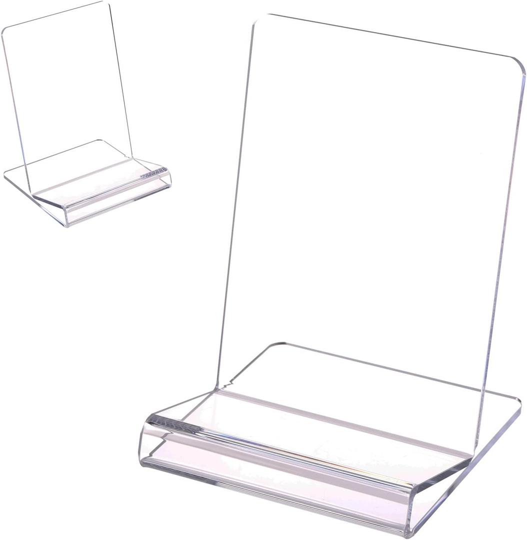 SANRUI Acrylic Display Easel with 2.7''Ledge,2PC Clear Book Display Easel HolderDisplay Stand for New Book Releases , Book Stand for Displaying Tablets, Magazines,Notebooks CDs,iPad,etcA4 Size