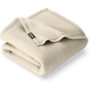 Bare Home Polar Fleece Blanket - Full/ Queen - Oyster - Warm & Cozy - Premium Fleece Throw for Bed, Sofa, Camping, Travel and Cold Nights - Lightweight Blanket (Full/ Queen, Oyster)