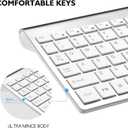 cimetech Wireless Keyboard and Mouse Combo, Compact Silent Ergonomic Scissor Switch Keyboard and Optical Mouse Set, 2.4G Lag-Free Cordless Keyboard Mice for Computer, Mac, Laptop, PC, Windows - Silver