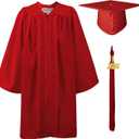 GraduationMall Matte Kindergarten Graduation Gown Cap Set with 2026 Tassel (Red, M)