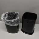 EmoH Small Bathroom Trash Can 2.1 Gallon /8-Liter Wastebasket, Modern Matte Black Stainless Steel Garbage Bin for Bedroom, Home Office, Toilet, RV, Under Sink, Near Desk