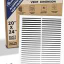 Fits 20" x 24" Duct Hole [21.6" x 25.6" Face] - Aluminum Return Grille, Rustproof, Fixed Blades, for Ceiling/Wall, No Adjustable Features