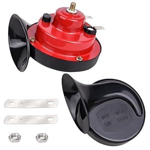 Osakesukar 110dB Dual-Tone Electric Horn Kit - Super Loud Waterproof, Universal 12V Train Horn for Vehicle, SUV, Truck, Motorcycle (Easy Installation)
