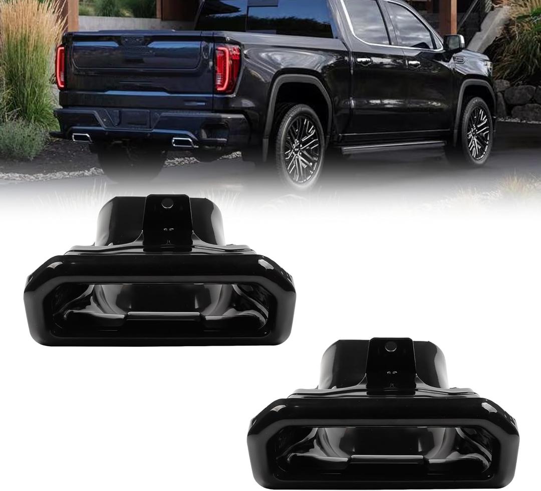 Dasbecan 2253506 Stainless Steel Exhaust Tips Compatible With Chevy Silverado 1500 GMC Sierra 2019-2024 Tailpipe Extensions Repalces# 84434641 84434642