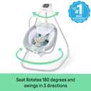 Ingenuity SimpleComfort Lightweight Compact 6-Speed Multi-Direction Baby Swing, Vibrations & Nature Sounds, 0-9 Months 6-20 lbs (Everston)