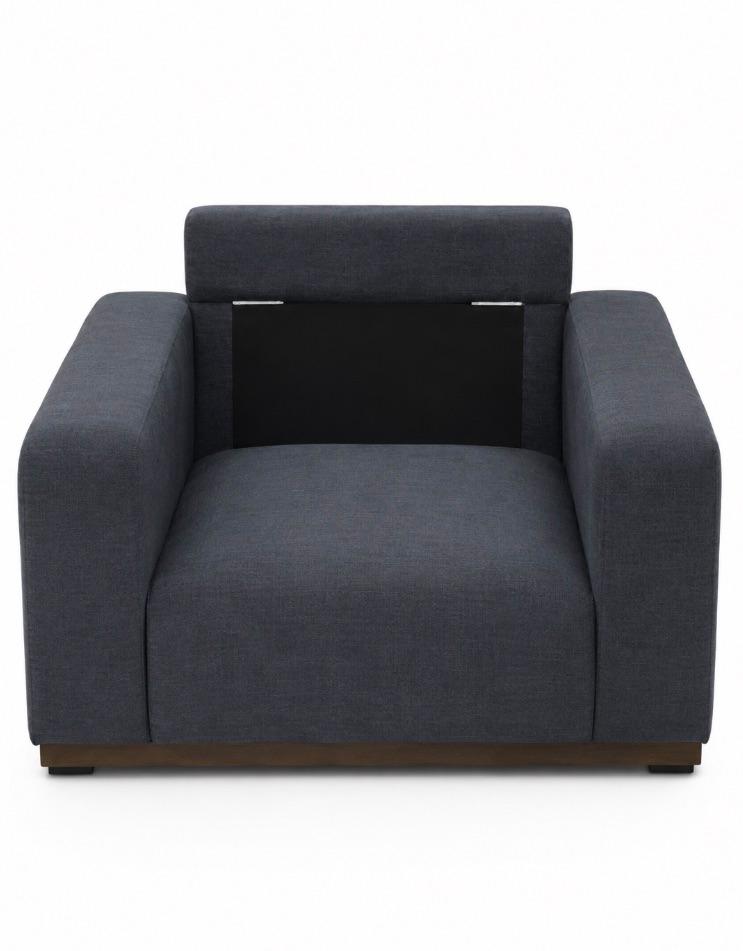 Emerald Homes Oversized Accent Sofa Chair, Modern Armchair with Deep Seat, Comfy Upholstered Large Reading Chair with Removable Washable Covers for Living Room & Bedroom Office, Blue, size 36x36x24.