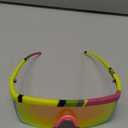 FEISEDY Oversized Mirror Shield Sport 80s Sunglasses Ski Goggles Flat Top One Piece Futuristic Visor Women Men B2522 (002 Yellow Frame Yellow Mirrored Lens)