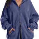 FAIABLE Womens Mens Zip Up Hoodie Oversized Acid Wash Hoodies Heavyweight Distress Cotton Fleece Zipper Hoodie Vintage M