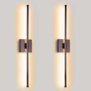 Modern LED Wall Sconces Set of Two, Hardwired Wall Sconces, 3000K Warm Light Wall Lamp, Wireless Wall Light Fixtures for Living Room, Bathroom, Bedroom, Oil Rubbed Bronze, 2 Pack