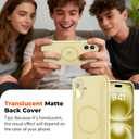 zapica Magnetic for iPhone 16 Plus Case, Upgraded [Camera Control Button] [Full Camera Protection] [with 1 Screen Protector] Translucent Matte Shockproof Protective Phone Cover, Yellow