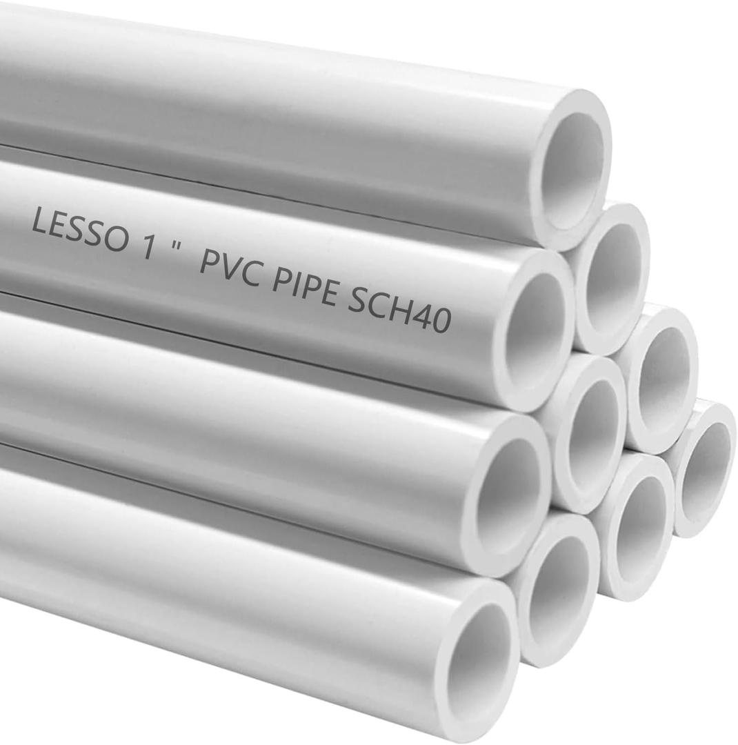 LESSO 1" PVC Pipe Furniture Grade, 40" x 10 Pack, Sch40 White